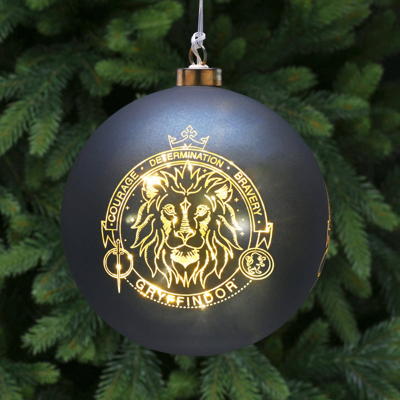 15cm Harry Potter Gryffindor LED Lit Christmas Bauble Battery Operated