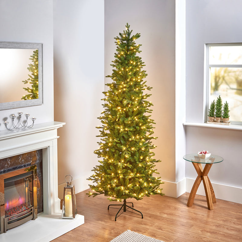 7.5ft Pre Lit Carrington Real Feel Fir Christmas Tree with 400 Warm White LEDs