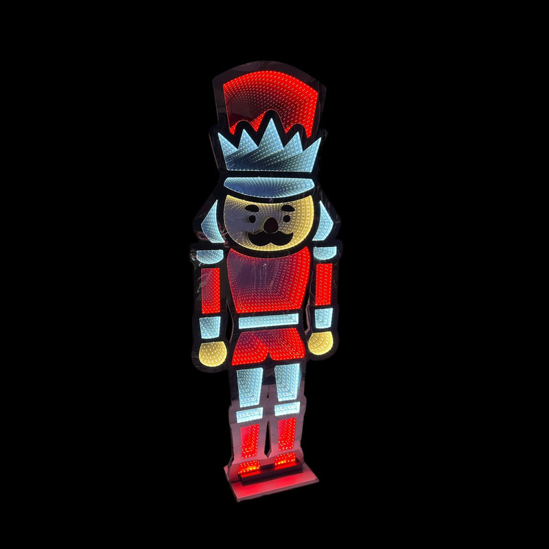 6ft Candy Cane Festive Nutcracker Christmas Infinity Light for Commercial Christmas Display