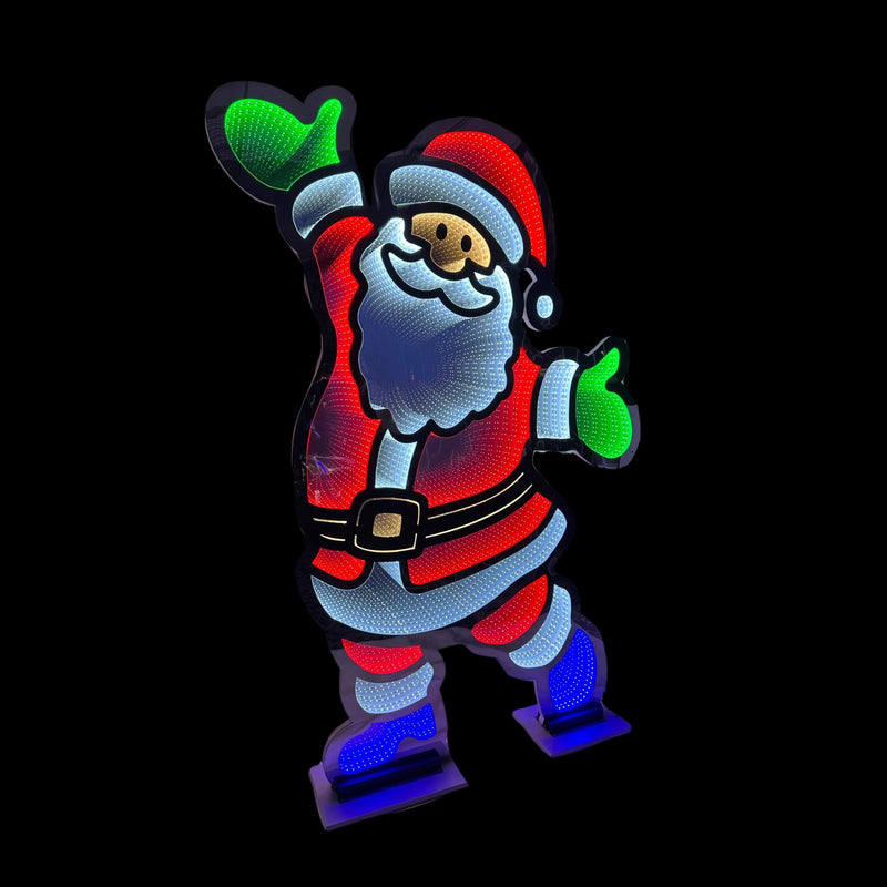 6ft Standing Jolly Santa Christmas Infinity Light for Commercial Christmas Display