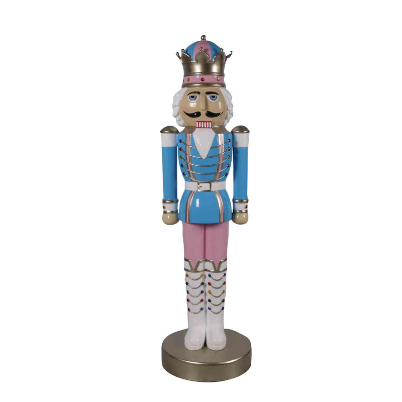 2.01m Christmas Nutcracker Soldier Wearing Pink and Blue Uniform