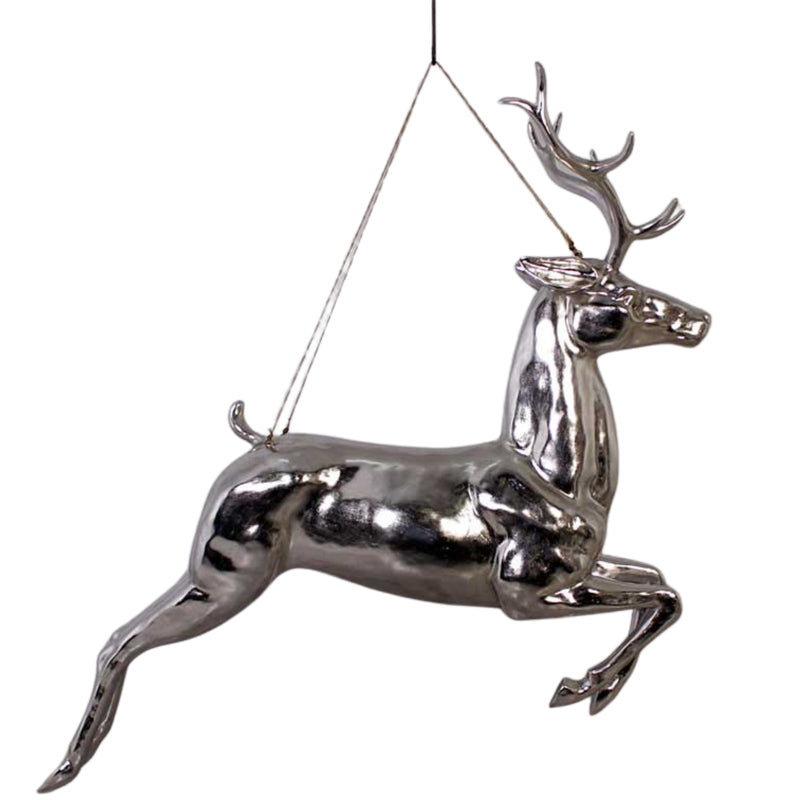 137cm Hanging Reindeer With Silver Finish Commercial Christmas Display Prop