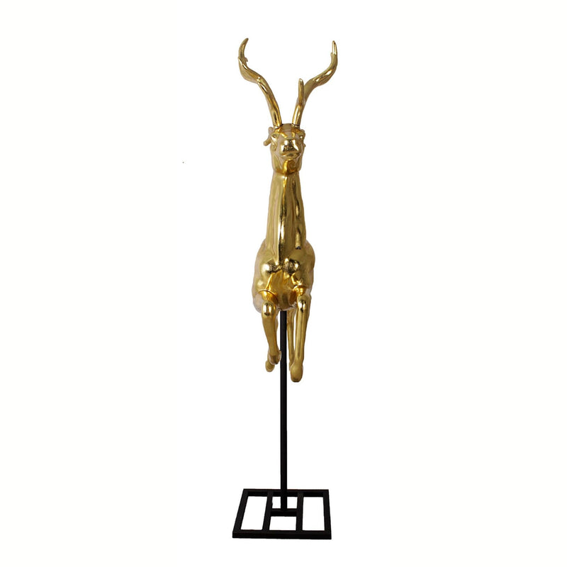 2.15m Gold Reindeer on Stand Commercial Christmas Display Prop