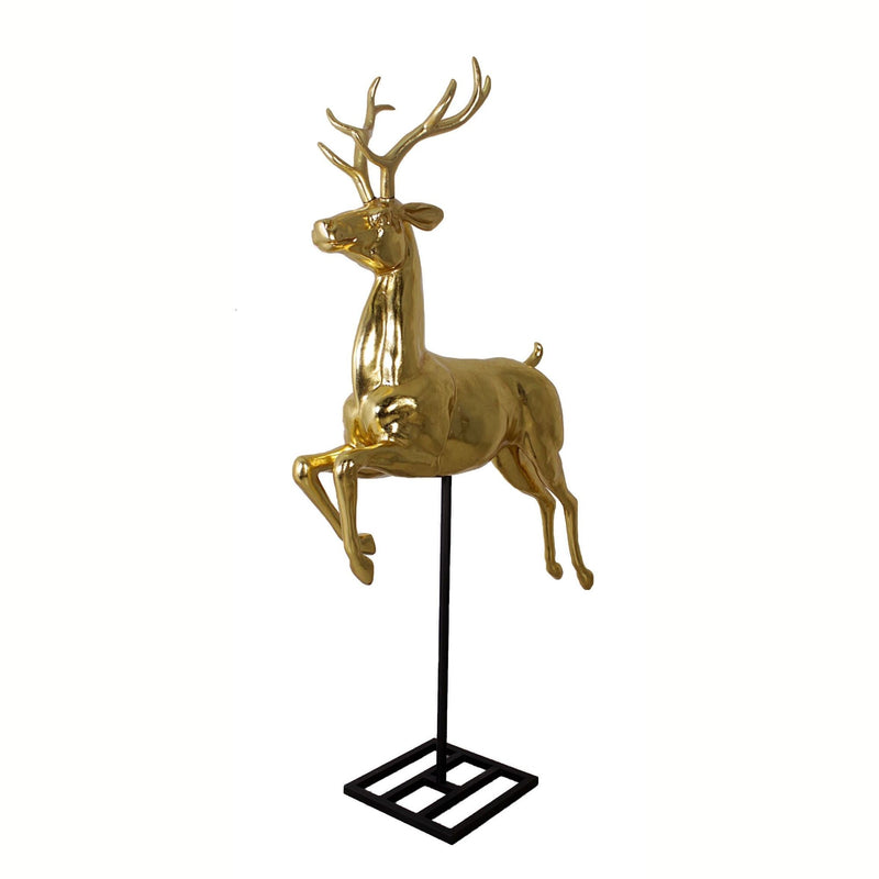 2.15m Gold Reindeer on Stand Commercial Christmas Display Prop