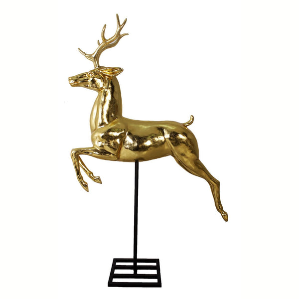 2.15m Gold Reindeer on Stand Commercial Christmas Display Prop