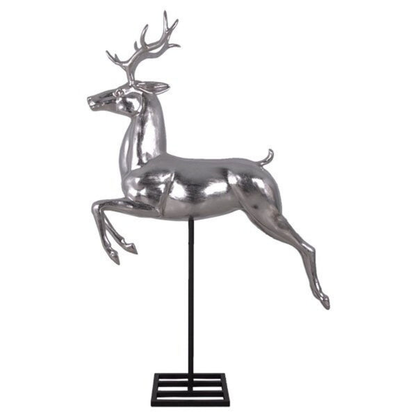2.15m Silver Reindeer on Stand Commercial Christmas Display Prop