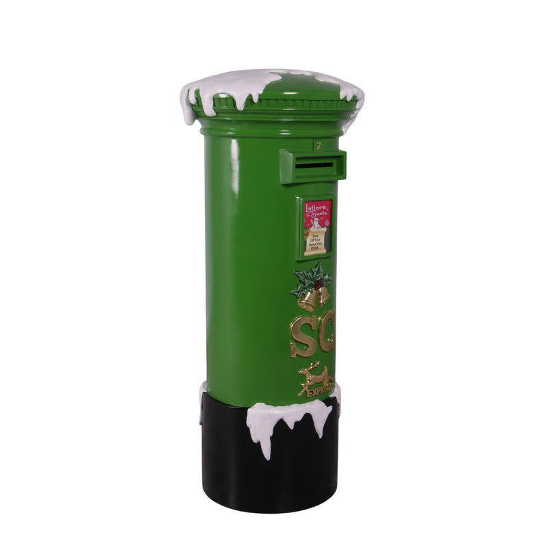 1.42m Large Traditional Green Santa's Christmas Mail Box