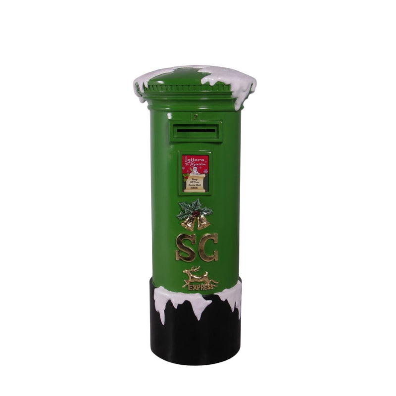 1.42m Large Traditional Green Santa's Christmas Mail Box