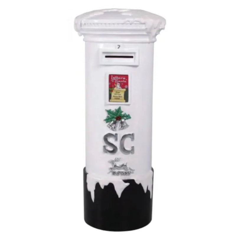 1.42m Large Traditional White Santa's Christmas Mail Box