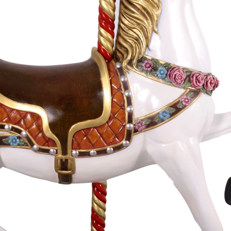 5.5ft Festive Carousel Horse Commercial Christmas Display Prop