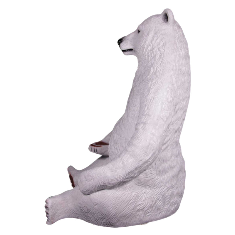 2.3m Giant Realistic Sitting Polar Bear Photo Opportunity Seat Christmas Prop