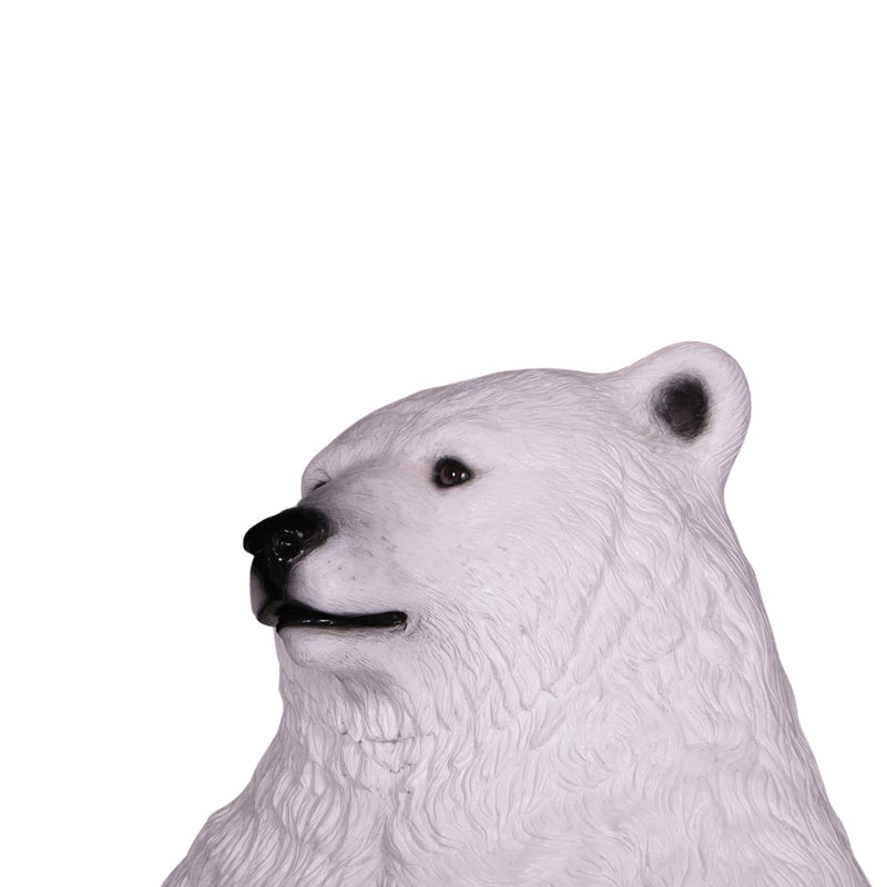 2.3m Giant Realistic Sitting Polar Bear Photo Opportunity Seat Christmas Prop