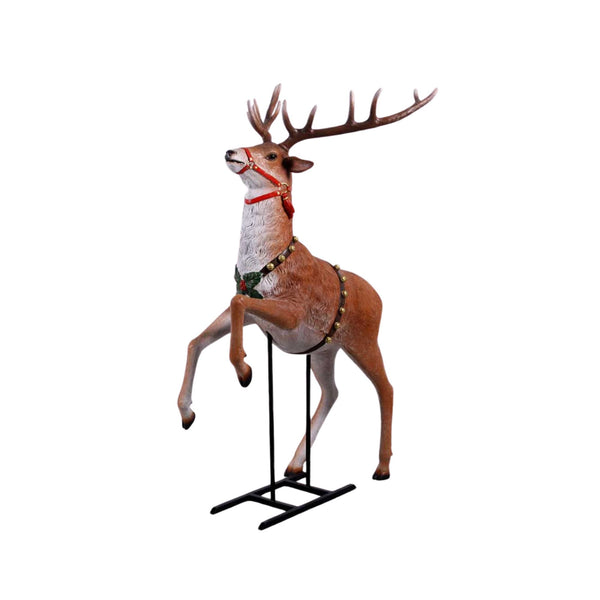 1.8m Life-sized Rearing Christmas Reindeer With Support Stand