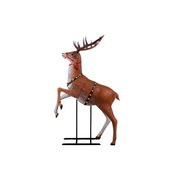 1.8m Life-sized Rearing Christmas Reindeer With Support Stand