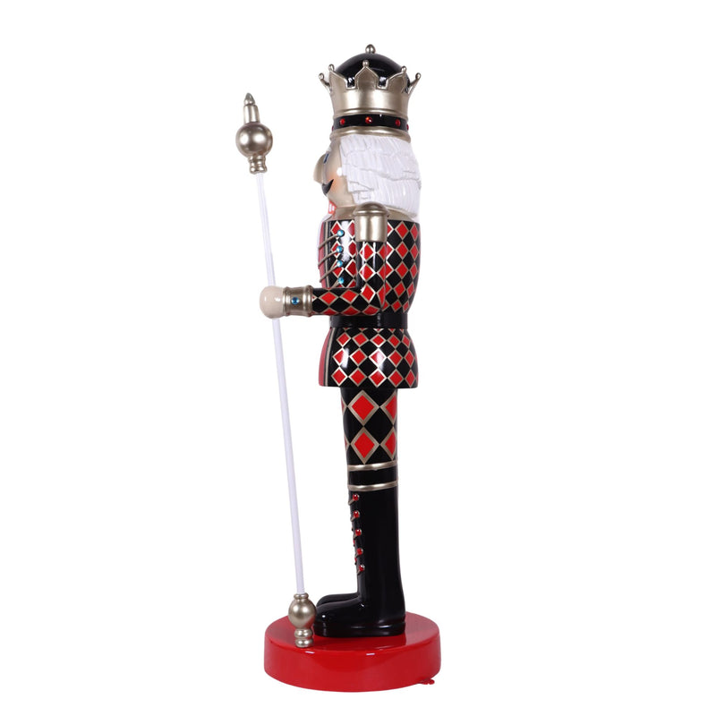 2m Black & Red Diamond King Nutcracker Christmas Commercial Display Prop