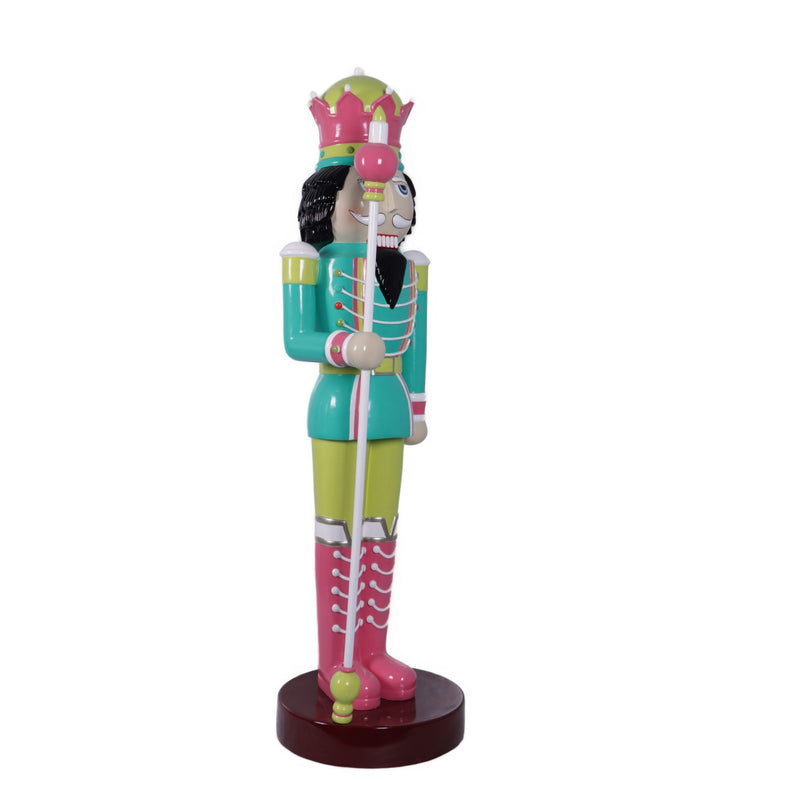 2.01m Multicolour Nutcracker King Holding Sceptre (Right Hand) Display Prop