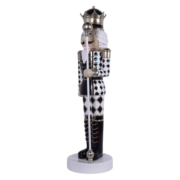 2m Black & White Diamond King Nutcracker Christmas Commercial Display Prop