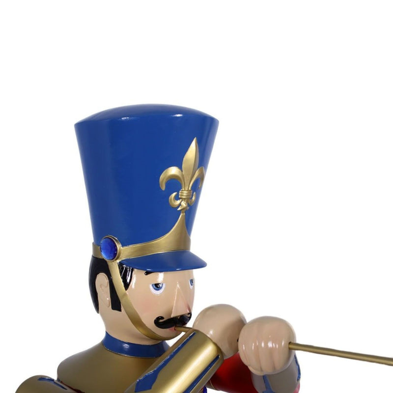 4ft Red and Blue Toy Soldier with Trumpet Commercial Christmas Display Prop
