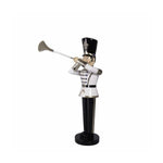 6ft Black and White Toy Soldier with Trumpet Commercial Christmas Display Prop