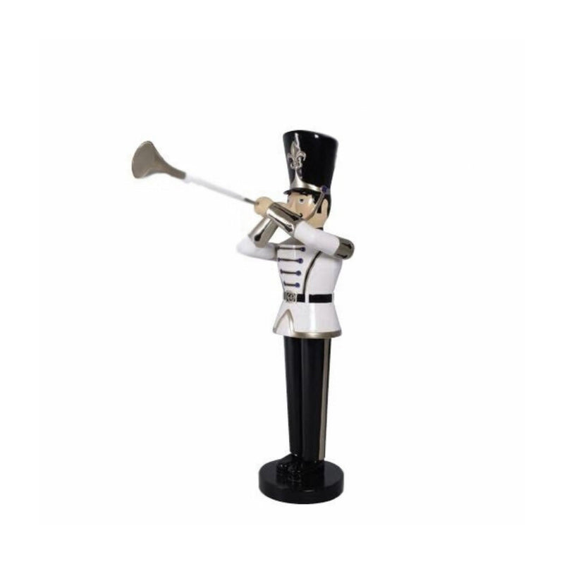 6ft Black and White Toy Soldier with Trumpet Commercial Christmas Display Prop