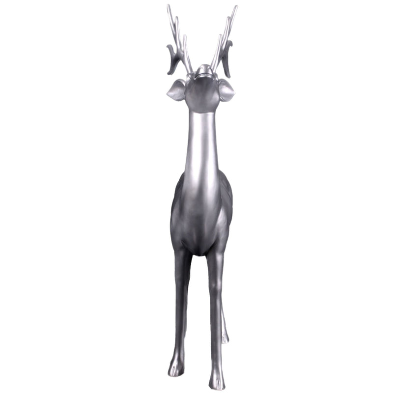 1.7m Standing Reindeer with Matte Metallic Silver Finish