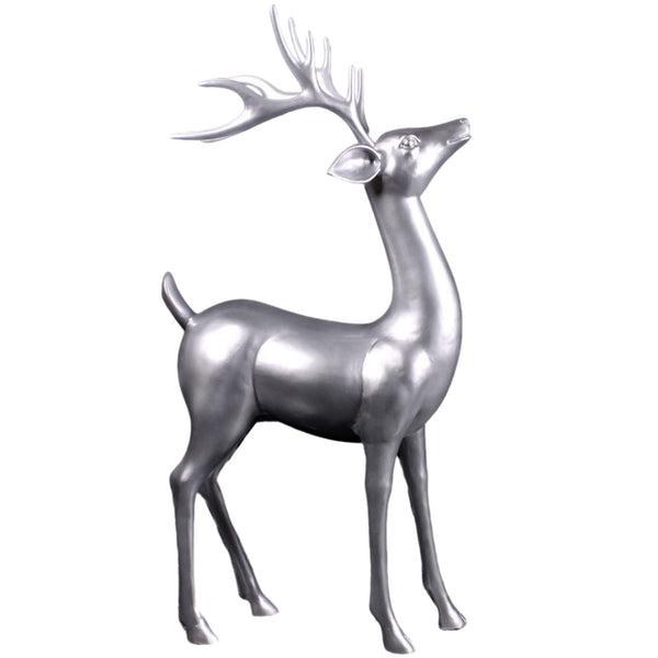 1.7m Standing Reindeer with Matte Metallic Silver Finish