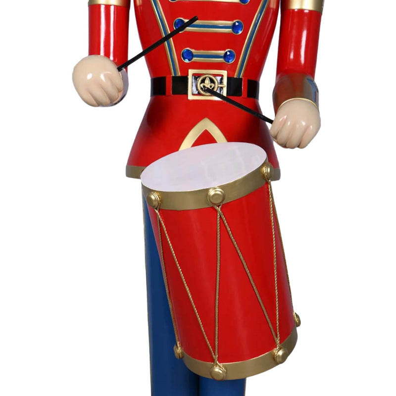 2.7m Christmas Toy Soldier Wearing Red and Blue Uniform Playing Drum