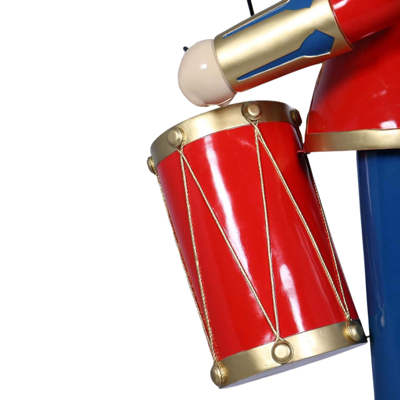 2.7m Christmas Toy Soldier Wearing Red and Blue Uniform Playing Drum