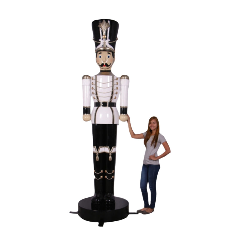 308cm Large Toy Soldier with Baton White and Black Commercial Christmas Display Prop