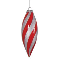 1m Giant Shiny Red & Silver Christmas Finial Bauble Display Prop