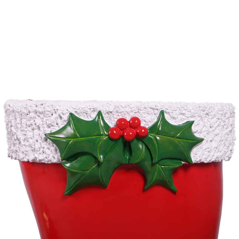 78cm Festive Red Boot Commercial Christmas Display Prop