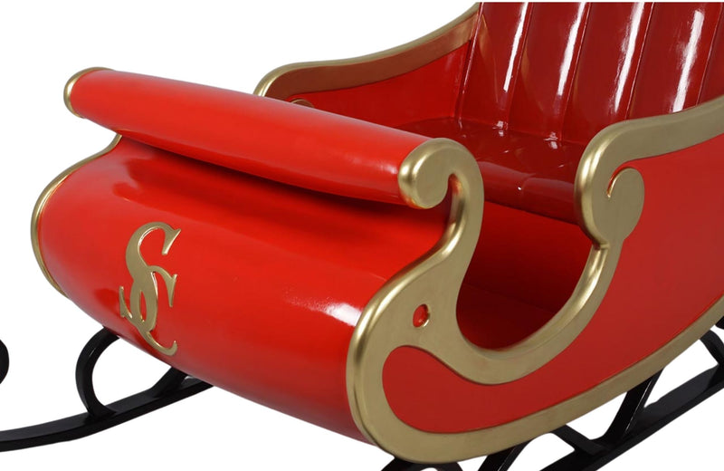 Red and Gold Santa's Sleigh Photo Opportunity Seat Prop