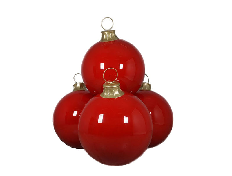1.45m Giant Shiny Red Christmas Bauble Ball Display Prop with Stand