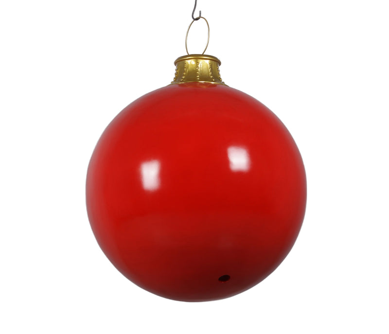 1.45m Giant Shiny Red Christmas Bauble Ball Display Prop with Stand