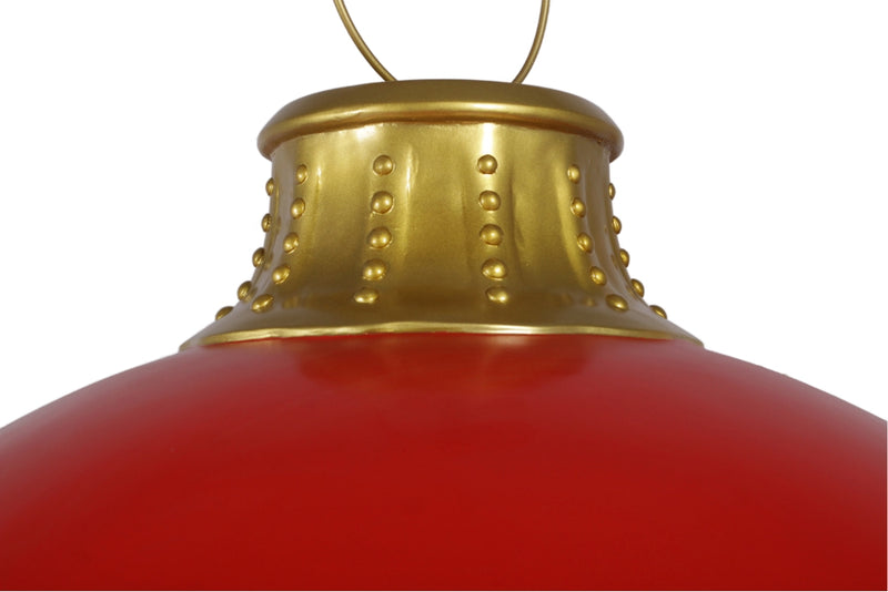 1.45m Giant Shiny Red Christmas Bauble Ball Display Prop with Stand