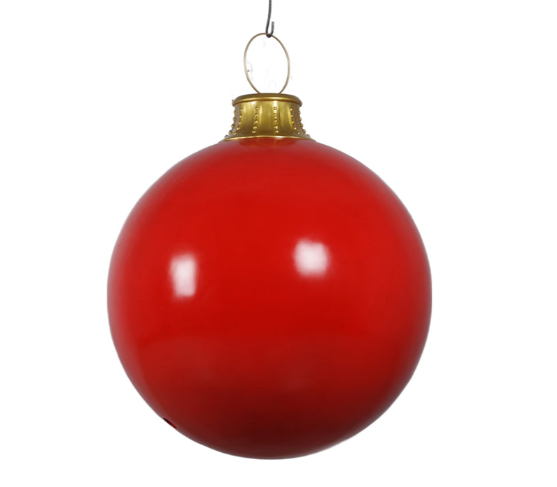 1.45m Giant Shiny Red Christmas Bauble Ball Display Prop with Stand