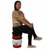 Holly Jolly Snowman Stool Seat Commercial Christmas Display Prop - 4