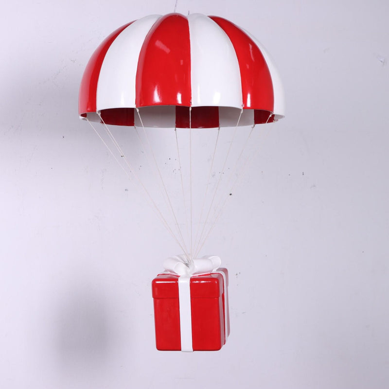 3ft Red & White Parachuting Christmas Present Gift Commercial Christmas Display Prop