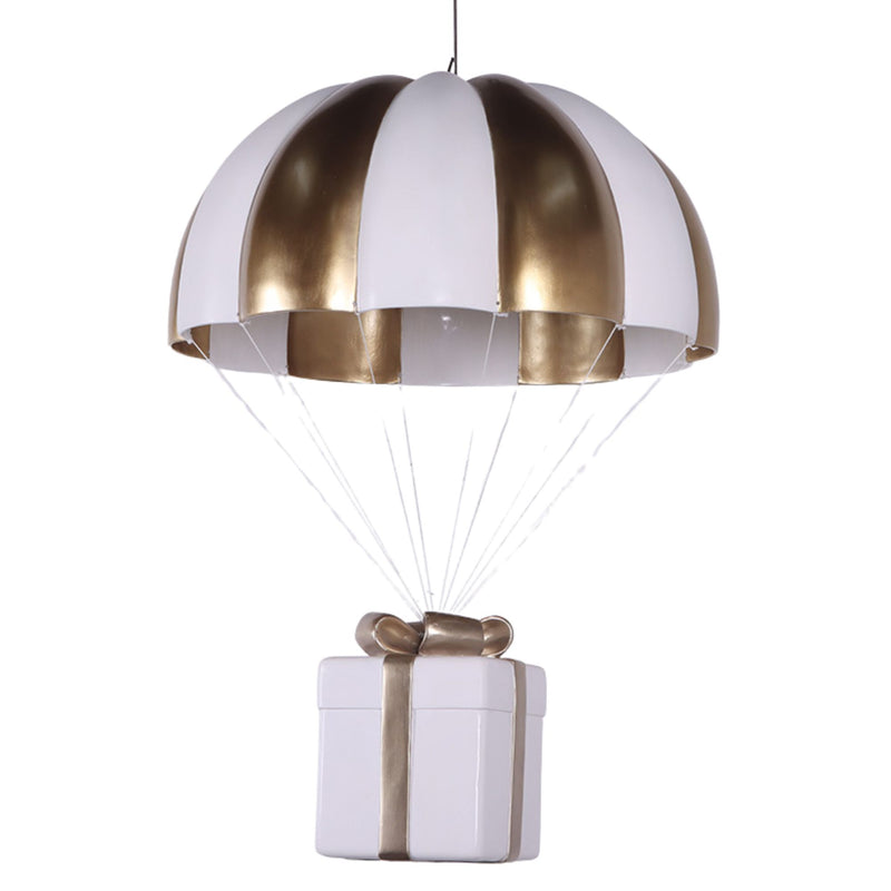 3ft White & Gold Parachuting Christmas Present Commercial Christmas Display Prop