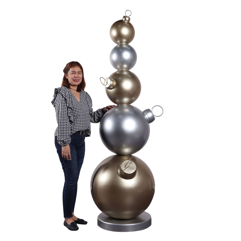 2.15m Christmas Ball Stack Commercial Christmas Display Prop