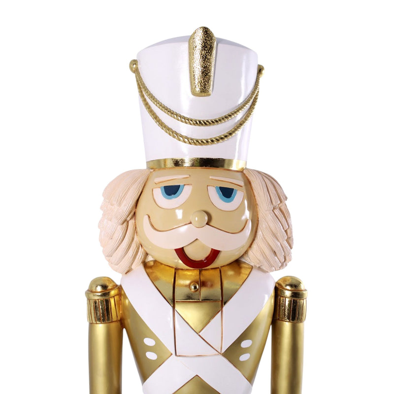 6ft Gold and White Nutcracker Soldier Commercial Christmas Display Prop