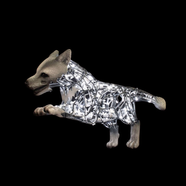 2.6ft Wolf Pup Lucky LED Commercial Christmas Display Prop