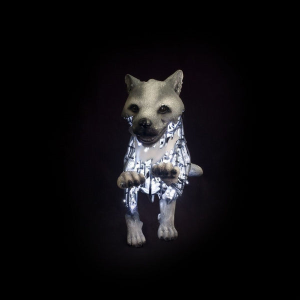 2.6ft Wolf Pup Lucky LED Commercial Christmas Display Prop
