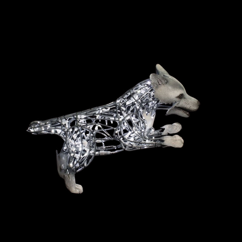 2.6ft Wolf Pup Lucky LED Commercial Christmas Display Prop