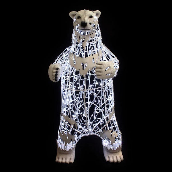 7ft Polar Bear Dad LED Commercial Christmas Display Prop