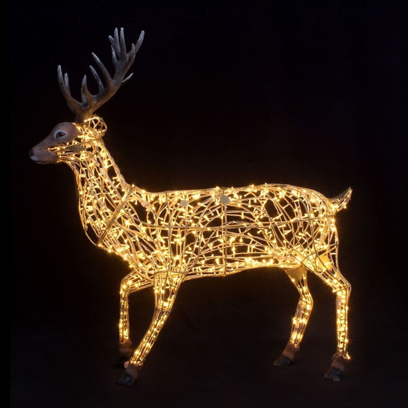 2m Giant Golden Stag LED Commercial Christmas Display Prop