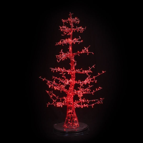 7ft Red Modern Twig Tree LED Commercial Christmas Display Prop