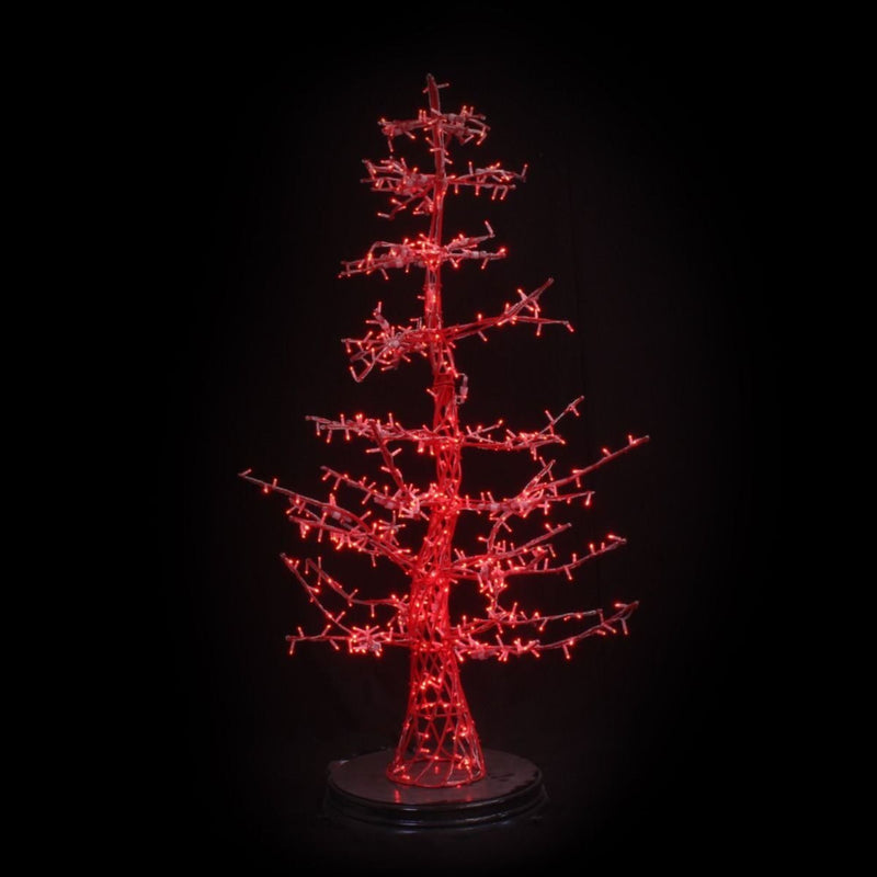 7ft Red Modern Twig Tree LED Commercial Christmas Display Prop
