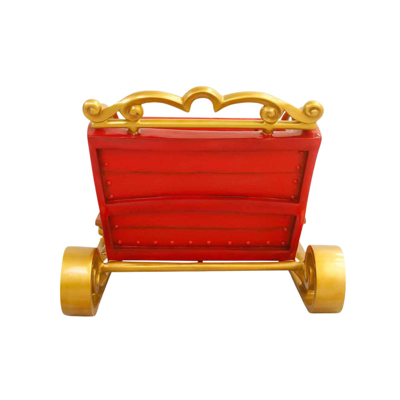 2 Seater Red and Gold Santa Sleigh Christmas Photo Opportunity Seat Prop