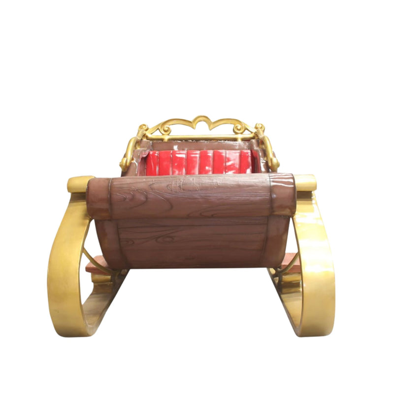 2 Seater Wooden Finish Santa Sleigh Christmas Photo Opportunity Seat Prop